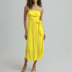 Yellow Spaghetti Strap Maxi Dress - Women